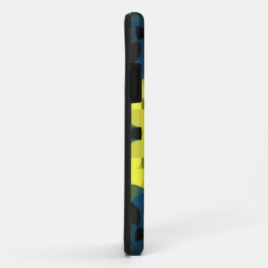 Retro Mandala Flower Yellow en Blue Case-Mate iPhone Case (Achterkant/rechts)