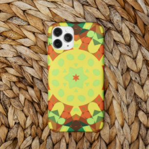 Retro Mandala Flower Yellow Oranje and Green iPhone 11 Hoesje