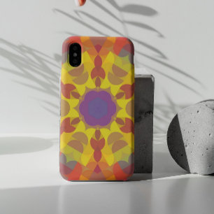 Retro Mandala Flower Yellow Oranje en Paars iPhone 11 Hoesje