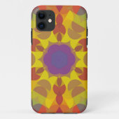 Retro Mandala Flower Yellow Oranje en Paars Case-Mate iPhone Case (Achterkant)