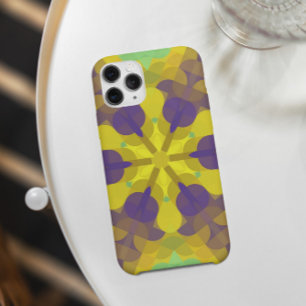 Retro Mandala Flower Yellow Paars and Green iPhone 11 Hoesje