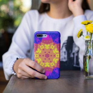 Retro Mandala Flower Yellow Pink en Blue iPhone 11 Hoesje