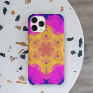 Retro Mandala Flower Yellow Pink en Blue iPhone 11 Hoesje