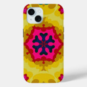 Retro Mandala Geel Blauw en roze Case-Mate iPhone Case (Achterkant)