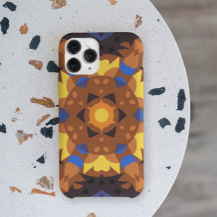 Retro Mandala Oranje Geel en Blauw iPhone 11 Hoesje