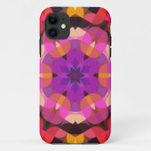 Retro Mandala Paarse roze en geel Case-Mate iPhone Case (Achterkant)