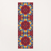 Retro Mandala Rood Blauw en Geel Yogamat (Voorkant)