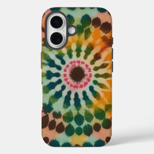 Retro Mandala Tie Dye iPhone 16 Hoesje