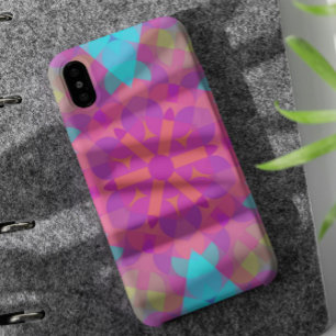 Retro Mandala - ventilatorroze blauw en Paars iPhone 11 Hoesje