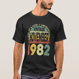 Retro Mannen 40 jaar oude Vintage november 1982 40 T-shirt