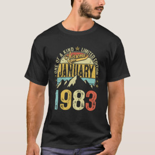 Retro Mannen 40e verjaardag 40 jaar Geweldige janu T-shirt