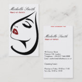 Retro Maquillage artiste design carte de visite (Devant / Derrière)