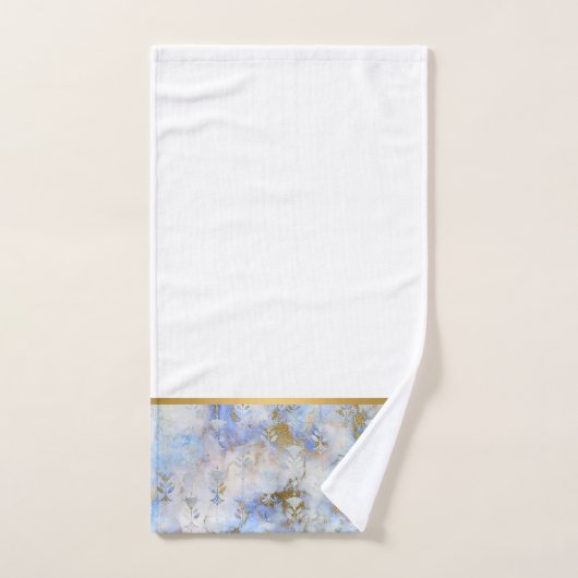 RETRO MARBLE ABSTRACT BLUE GOLD BATHROOM TOWEL SET BAD HANDDOEK (Handdoek)