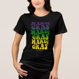 Retro Mardi Gras Carnival Ombre Tri-Blend Shirt