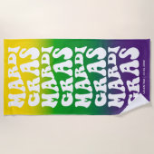 Retro Mardi Gras Design Ombre Monogram Strandlaken (Voorkant)