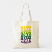 Retro Mardi Gras Ombre Text Tote Bag (Achterkant)
