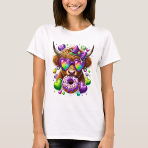 Retro Mardi Gras Png, Hooglanderskoe T-shirt