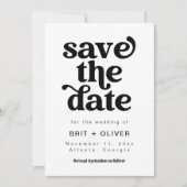 Rétro Mariage Enregistrer La Carte Date (Devant)