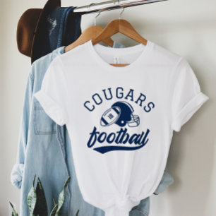 Retro marineblauw aangepast voetbalteam moeder wit Tri-Blend shirt