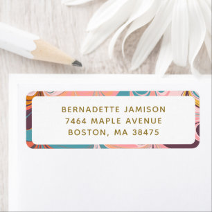 Retro Marmer Wervel Personaliseerbaar Retouradres Etiket