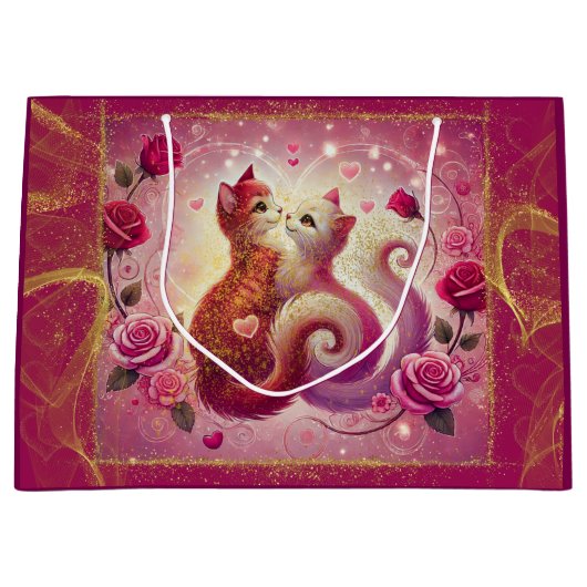 Retro Maroon Cat - Groot Cadeauzakje (Voorkant)