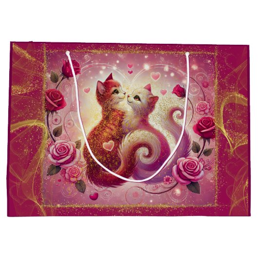 Retro Maroon Cat - Groot Cadeauzakje (Achterkant)