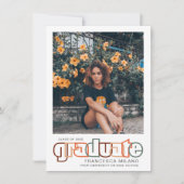 Retro | Maroon Graduate 2023 Faire-part photo (Devant)