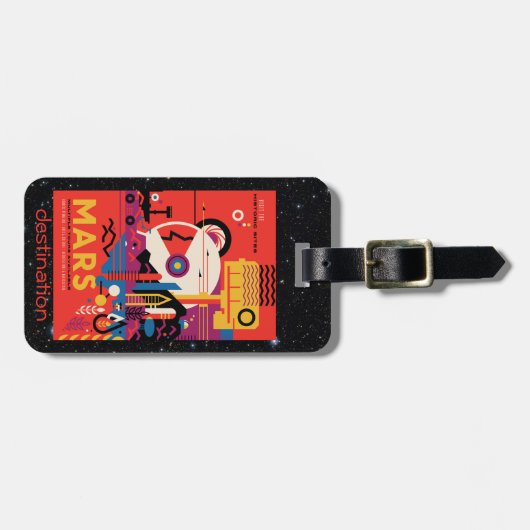Retro Mars Historisch Sites-ruimtetoerisme Bagagelabel (Voorkant horizontaal)