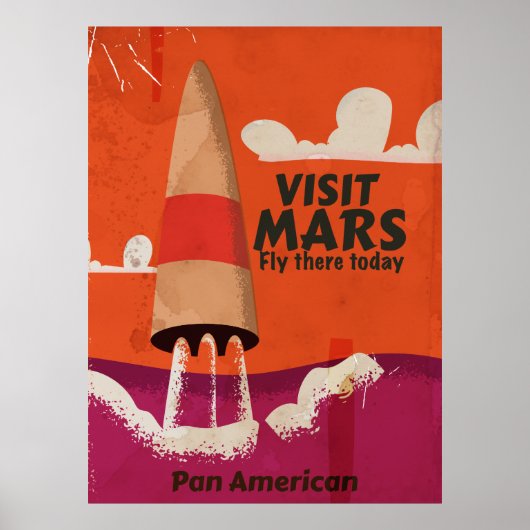 Retro Mars vakantieposter uit de jaren 50 Poster (Voorkant)
