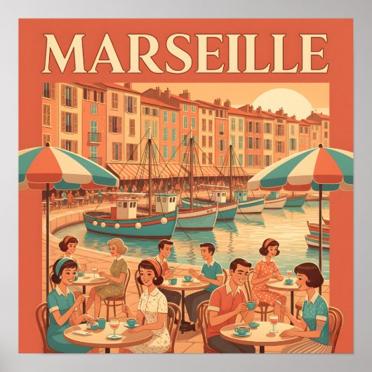 Retro Marseille: Franse Rivièra in de jaren 50 Poster (Voorkant)