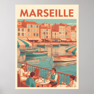 Retro Marseille Reizen: Franse Rivièra Poster