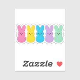Retro Marshmallow Bunny Peeps Colorful Easter  Sticker