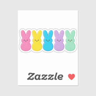 Retro Marshmallow Konijn Peeps Kleurrijke Pasen Sticker