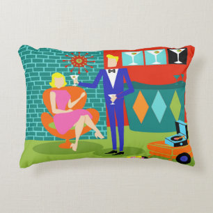 Retro Martini Couple Accent Pillow Kussen