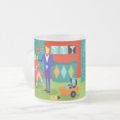 Retro Martini Couple Frosted Glass Mok (Voorkant links)