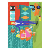 Retro Martini Couple Tablecloth Tafelkleed (Voorkant)