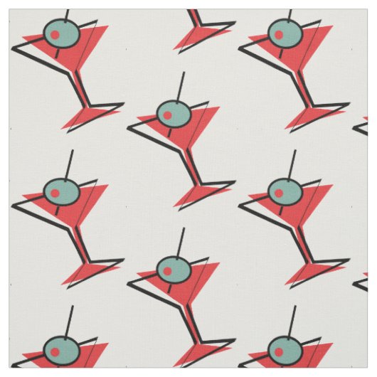 Retro Martini Glass Stof (Swatch)