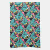 Retro Martini Glazen Keuken Handdoek (Verticaal)