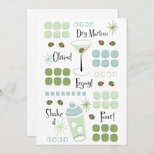 Retro Martini Mid-Century Modern (Voorkant / Achterkant)