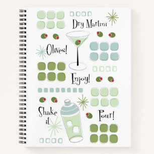 Retro Martini Mid-Century Modern Notitieboek