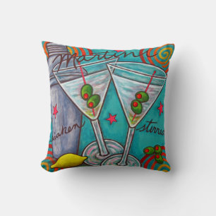 Retro Martini Polyester Sierkussen 16" x 16"