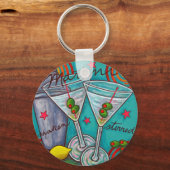 Retro Martini Sleutelhanger (Voorkant)