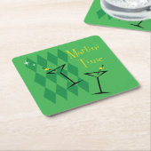 Retro Martini Vierkante Kartonnen Onderzetter (Schuin)