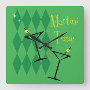 Retro Martini Wall klok