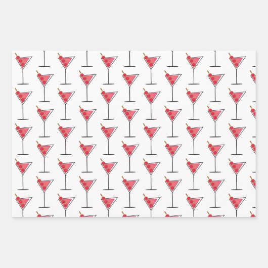 Retro Martinis 3 façons Envelopper la feuille de p (Devant)