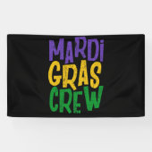 Retro Masquerade Mardi Gras Crew Beads Parade Spandoek (Horizontaal)