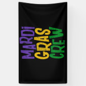 Retro Masquerade Mardi Gras Crew Beads Parade Spandoek (Verticaal)