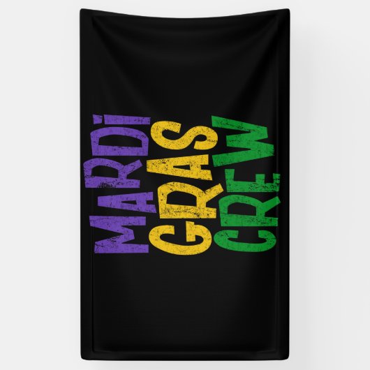 Retro Masquerade Mardi Gras Crew Beads Parade Spandoek (Verticaal)