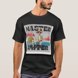 retro Master Baiter met vissend skelet T-shirt
