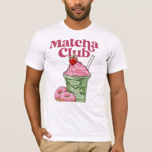 Retro Matcha Club Esthetische T-Shirt - Schattig V